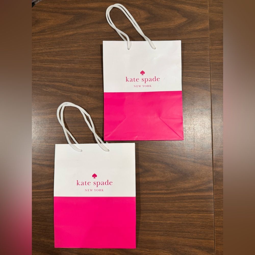 kate spade Vibrant Pink and White Shopping Bag